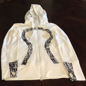 Lululemon white zip up hoodie